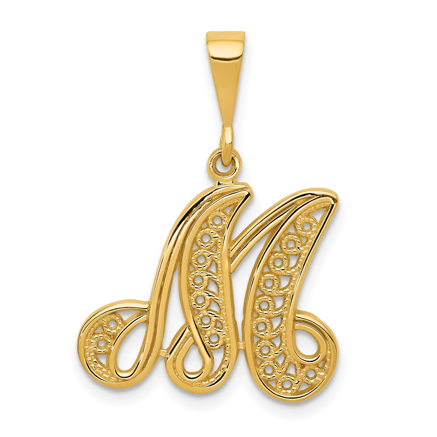 14K Gold Initial M Charm Jewelry FindingKing 28mm Long X 14mm Wide Approx.