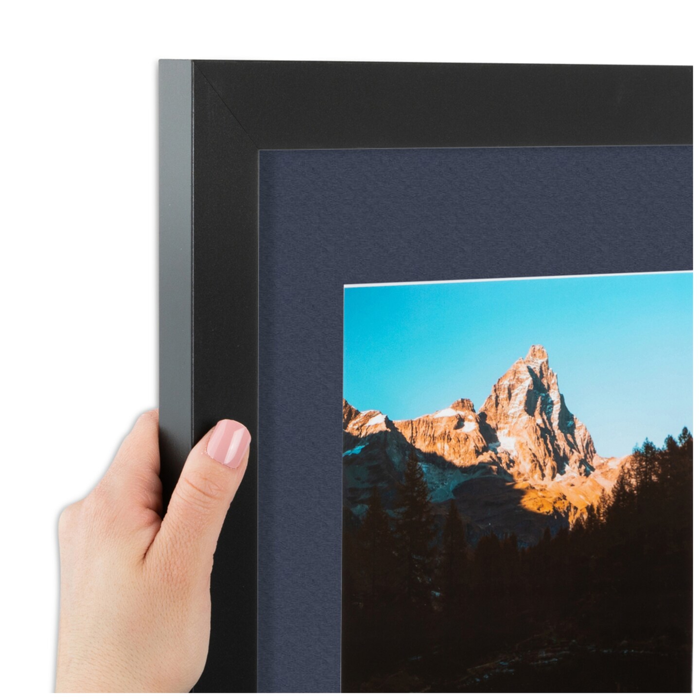 ArtToFrames Collage Photo Picture Frame with 4 - 5x7 inch Openings, Framed in Black with Over 62 Mat Color Options and Regular Glass (CSM-3926-2153)