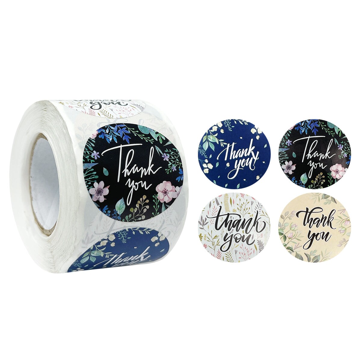 Wrapables 1.5" / 2" Thank You Stickers Roll, Sealing Stickers and Labels for Boxes, Envelopes, Bags, Small Businesses, Weddings, Parties (500pcs)