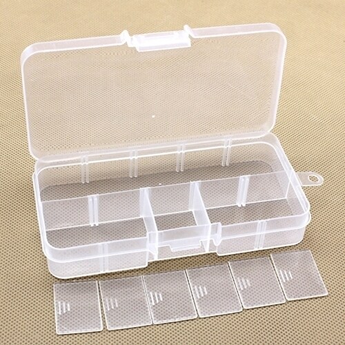 2pcs of Clear Plastic Storage Bead Container Box Case,15