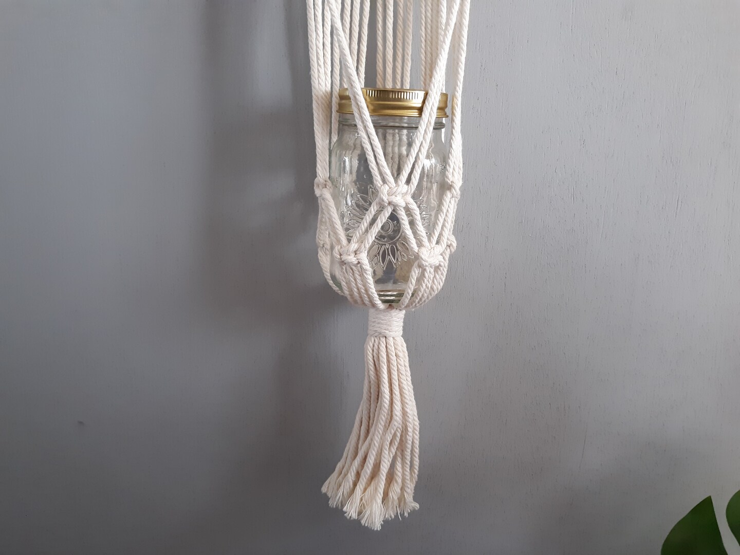 Macrame Wall Hanging Planter, Rustic Wedding Decor Mason Jar Holder for Tea  Lights, Knotted Home Decor Herb Garden Holder, Boho Hanger | MakerPlace by  Michaels