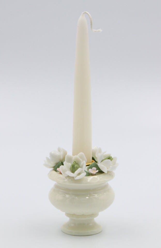 Ceramic Magnolia Flower Pedestal Candle Holder (Candle NOT Included), Wedding D&#xE9;cor or Gift, Anniversary D&#xE9;cor or Gift, Home D&#xE9;cor