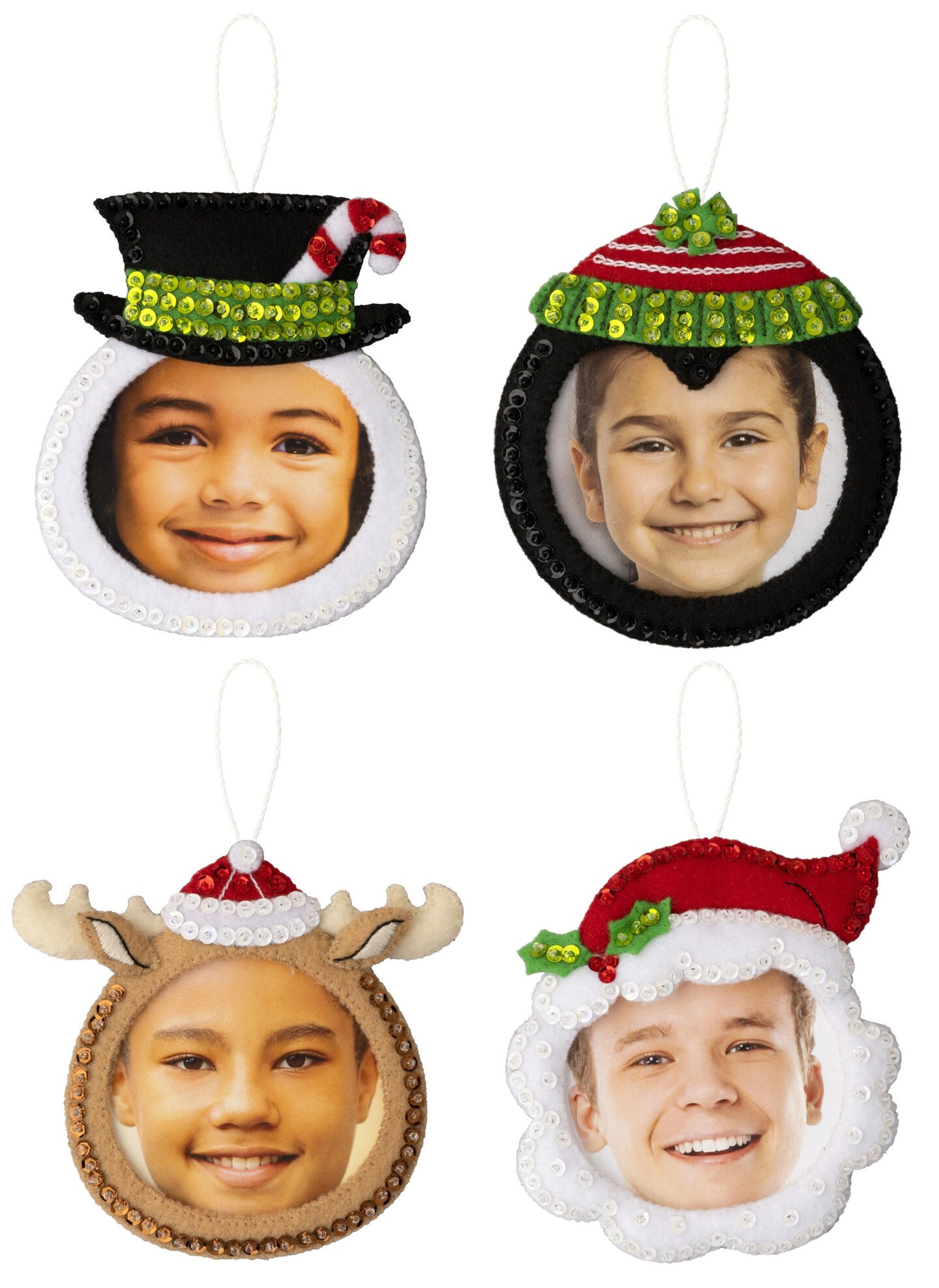 Bucilla Felt Ornaments Applique Kit Set Of 4-Holiday Dress Up