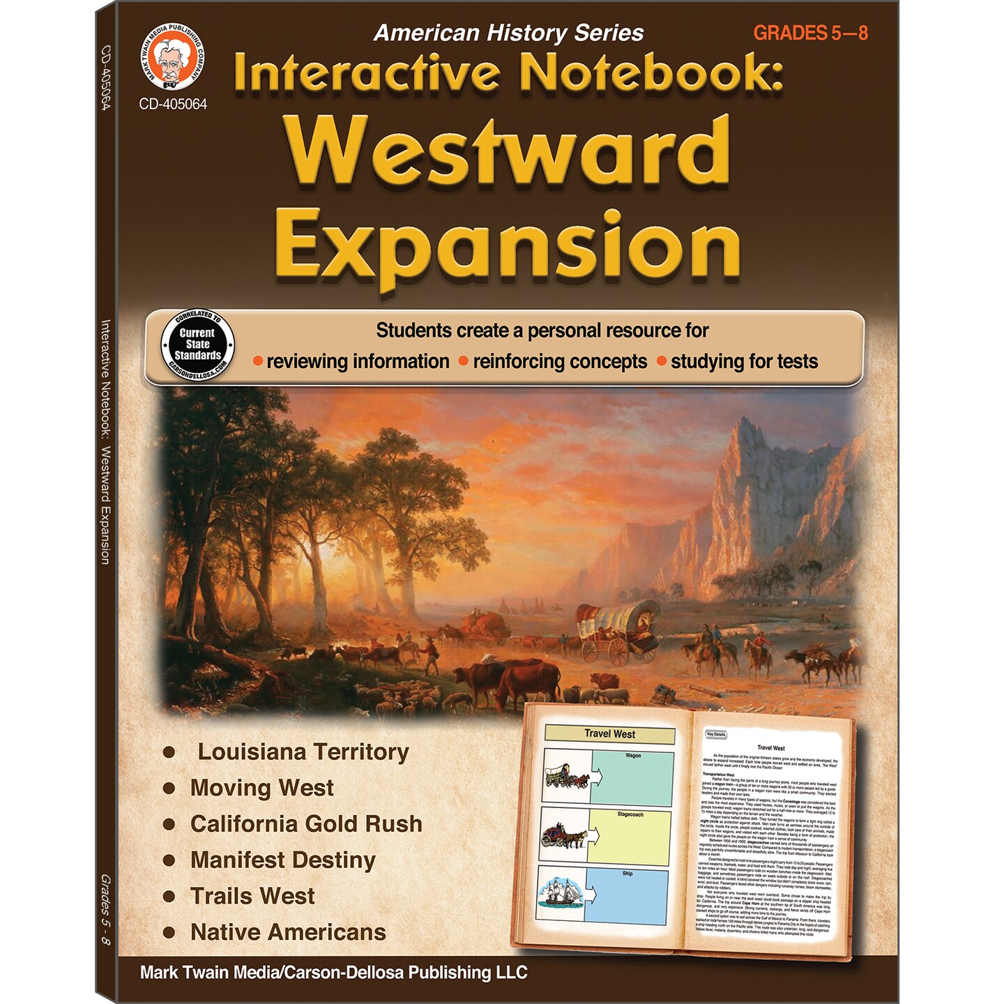 Westward Expansion Interactive Notebook, Grades 5-8 Social Studies, Native Americans, Louisiana Territory, and the California Gold Rush Hands-On American History Resource Book (64 pgs)
