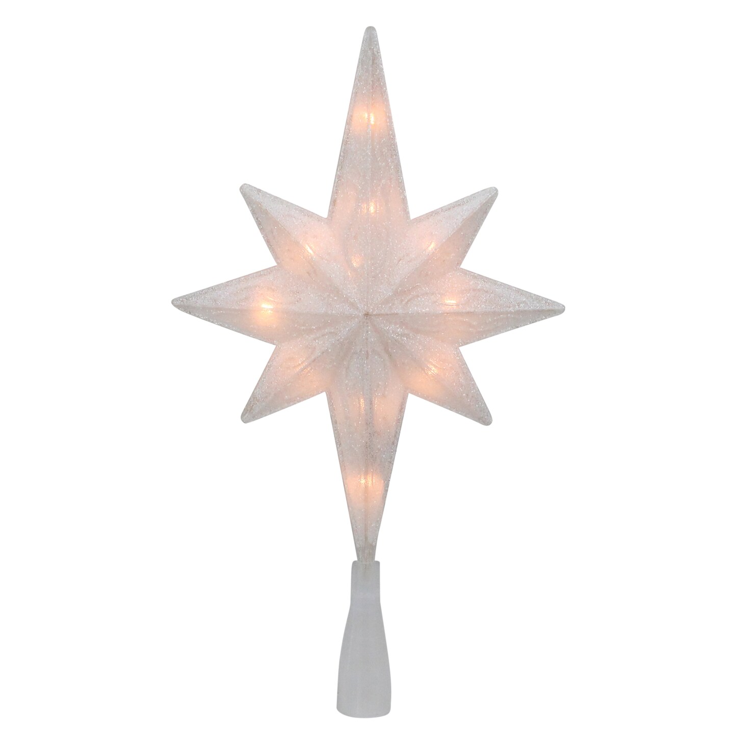 Northlight 11&#x22; Lighted Frosted Clear and Rose Gold Bethlehem Star Christmas Tree Topper - Clear Lights