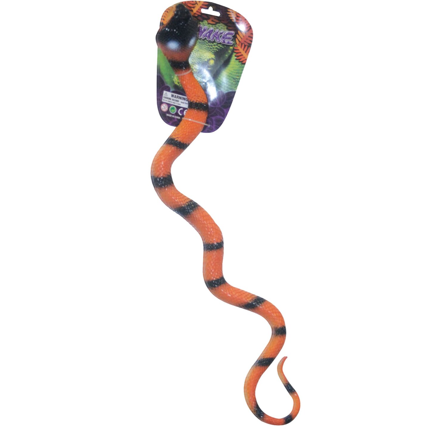 The Costume Center 32&#x22; Orange and Black Realistic Rubber Snake Halloween Prop