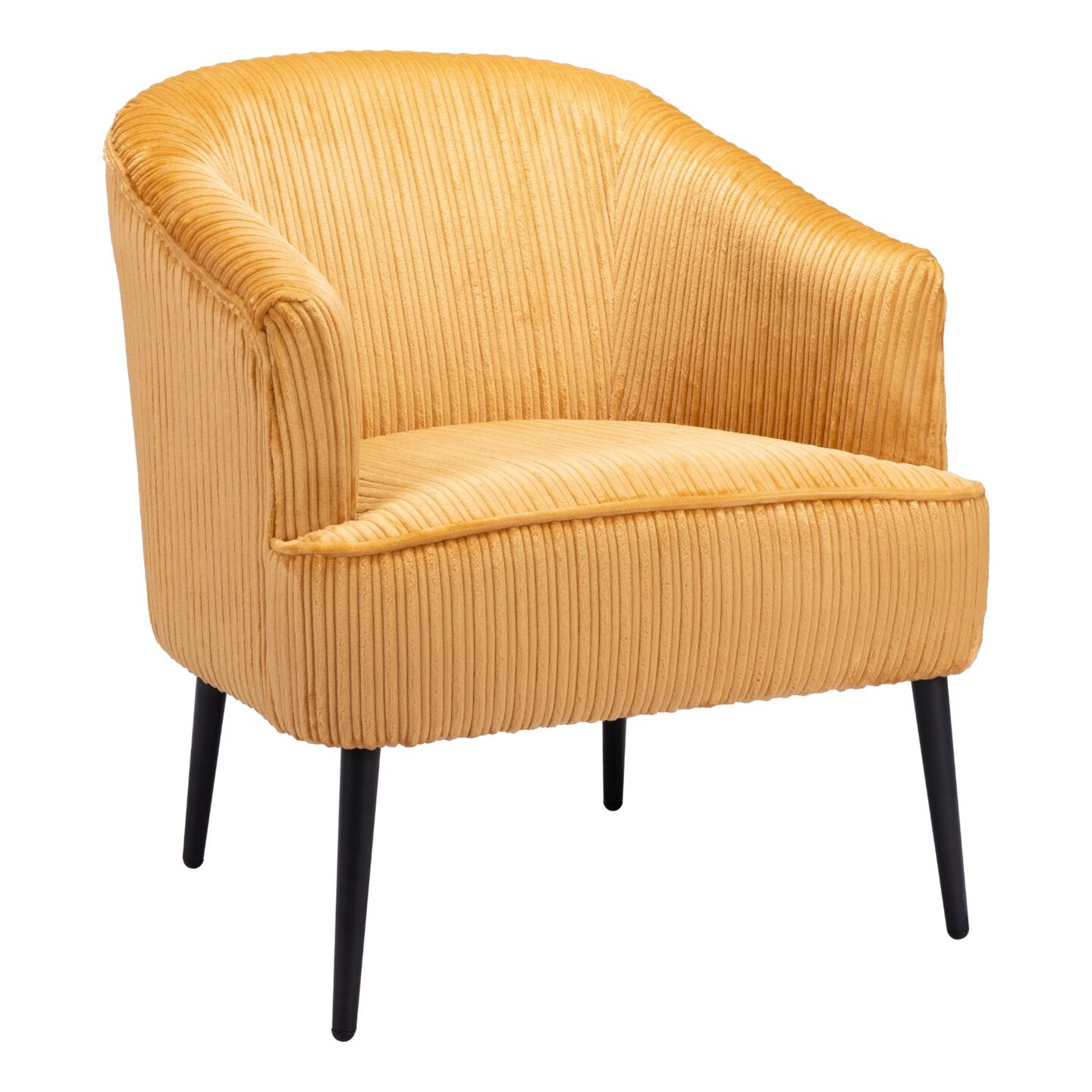 Modern Home 31&#x22; Yellow and Black Boho Style Upholstered Accent Chair