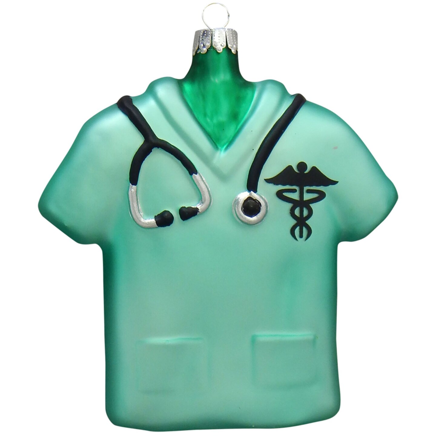 Christmas by Krebs 4" Green and Black Nurse Scrub Top Figurine Christmas Ornament