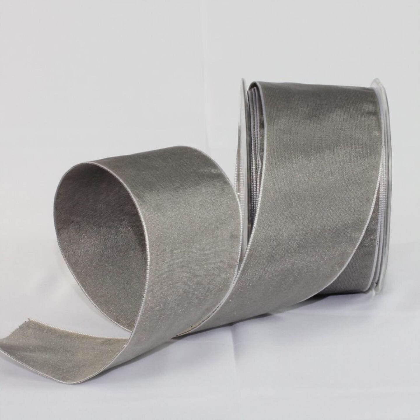 The Ribbon People Gray and Silver Solid Wired Craft Ribbon 2.5&#x22; x 27 Yards