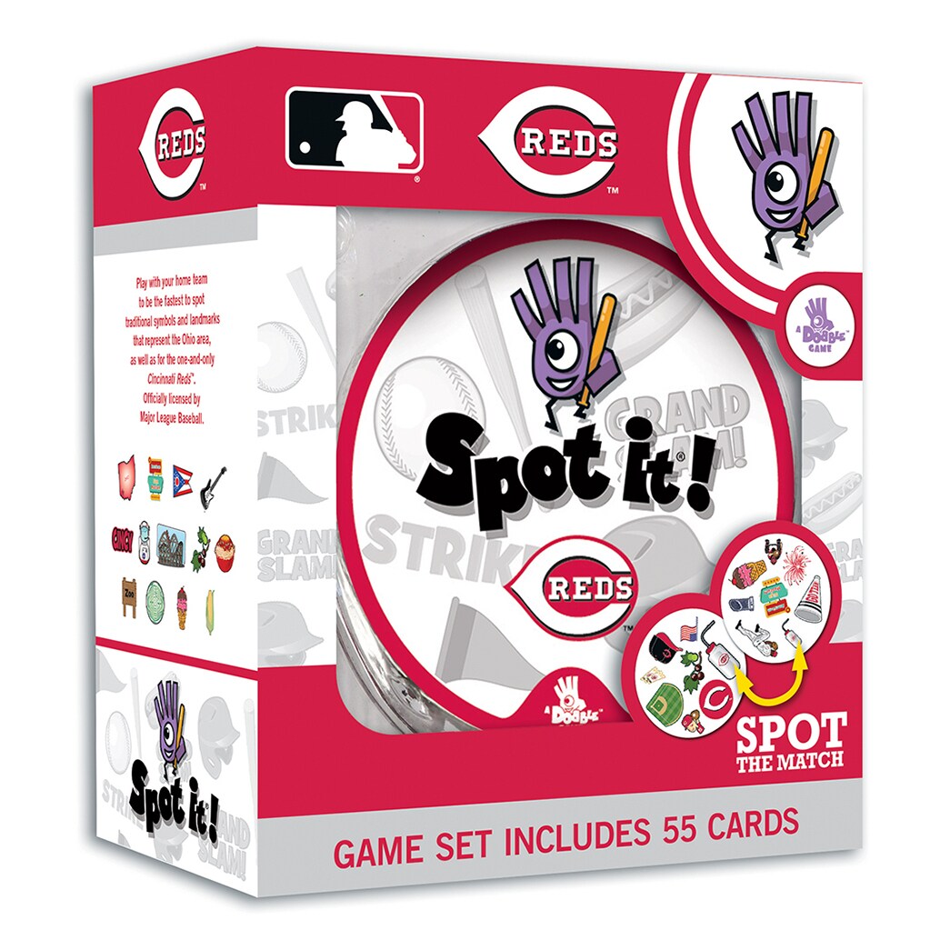 Masterpieces Officially Licensed MLB Cincinnati Reds Spot It Game for Kids and Adults