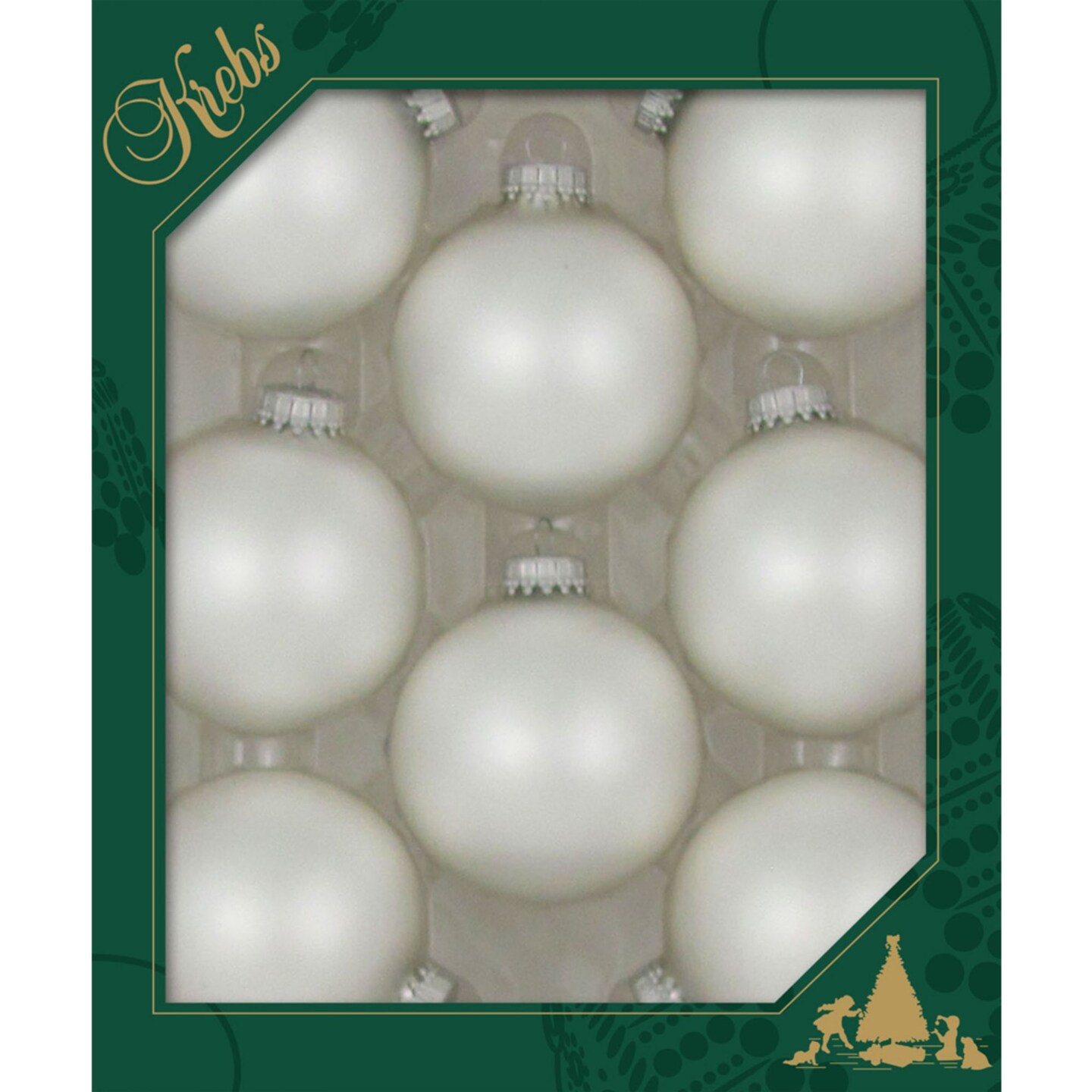 Christmas by Krebs 8ct Silver Pearl Matte Glass Christmas Ball Ornaments 2.5&#x22; (67mm)