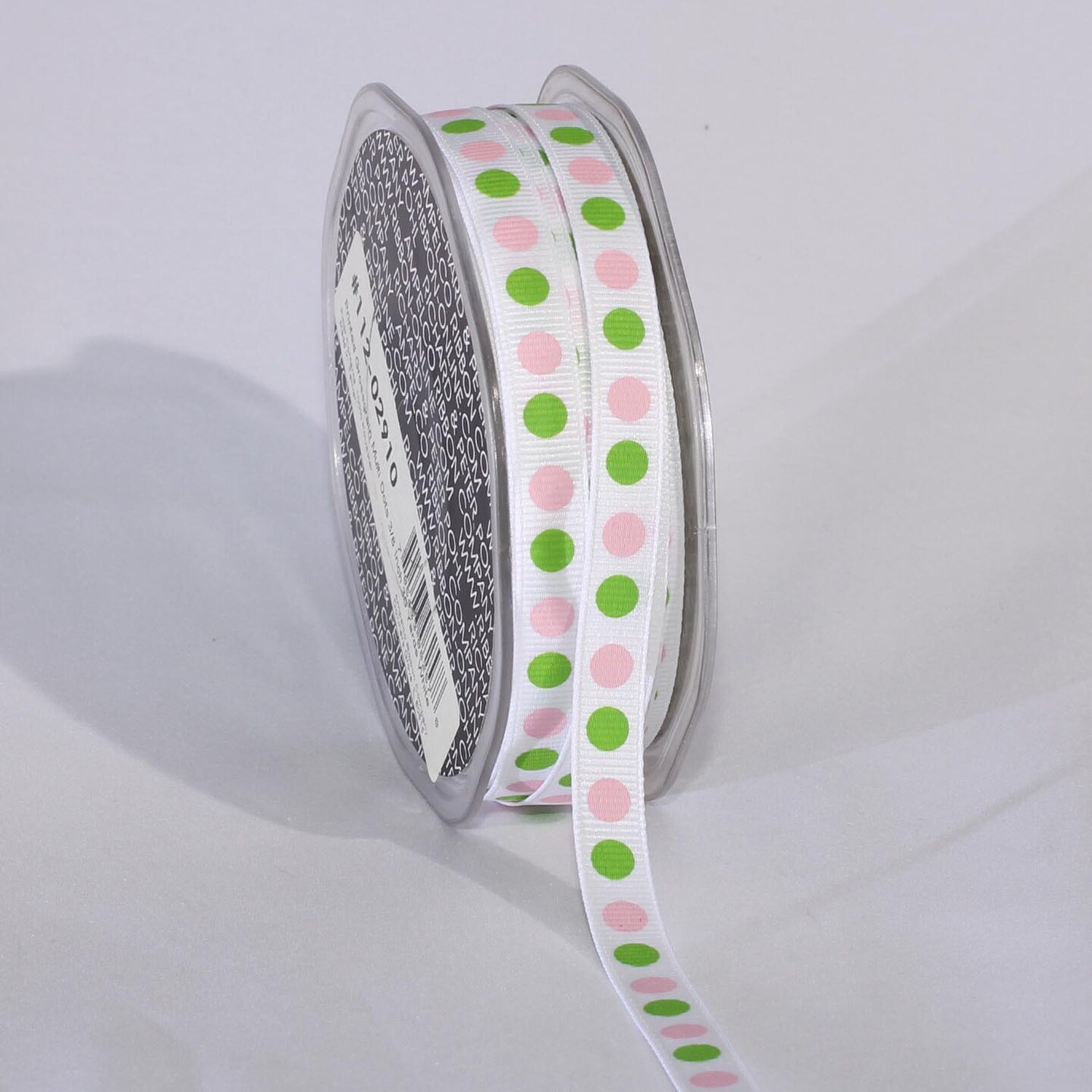 The Ribbon People Pink and Green Polka Dots Craft Ribbon 0.375&#x22; x 120 Yards
