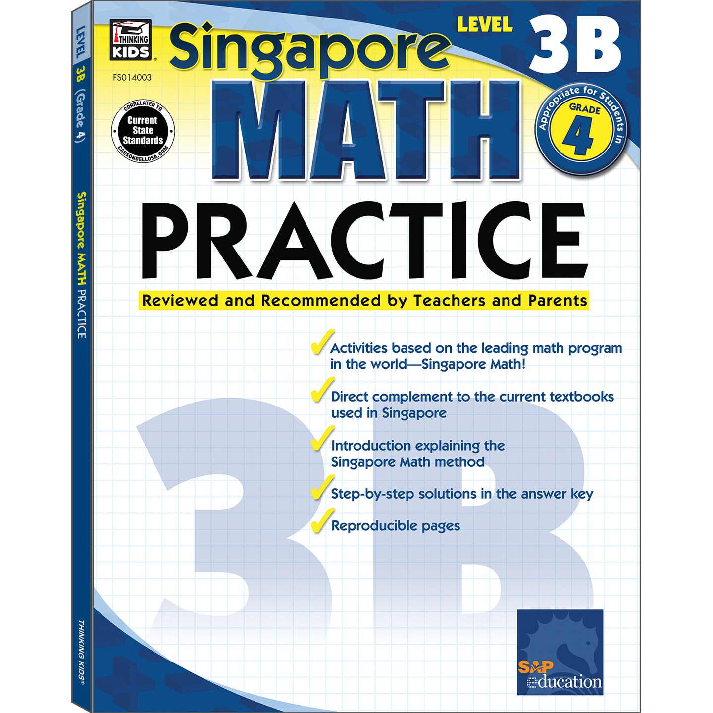Singapore Math &#x2013; Level 3B Math Practice Workbook for 4th Grade, Paperback, Ages 9&#x2013;10 with Answer Key