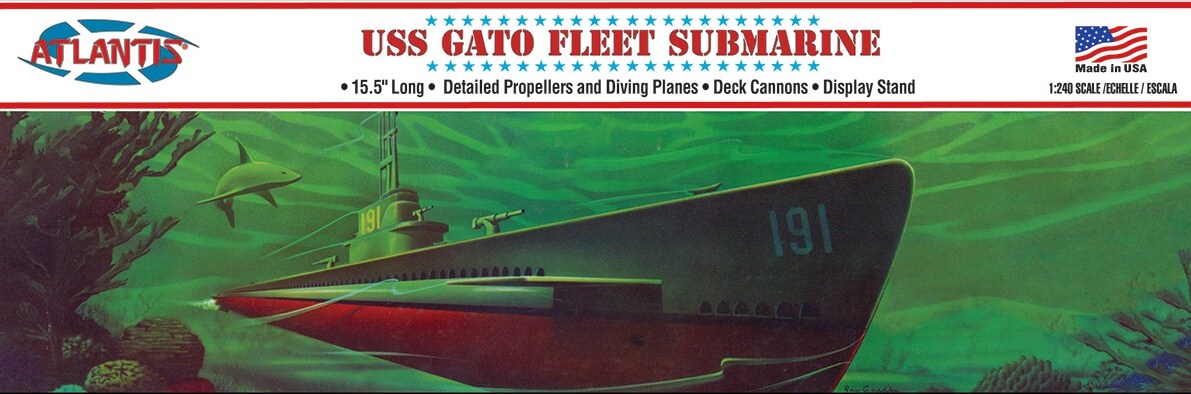 Atlantis Plastic Model Kit-WWII Gato Class Fleet Submarine
