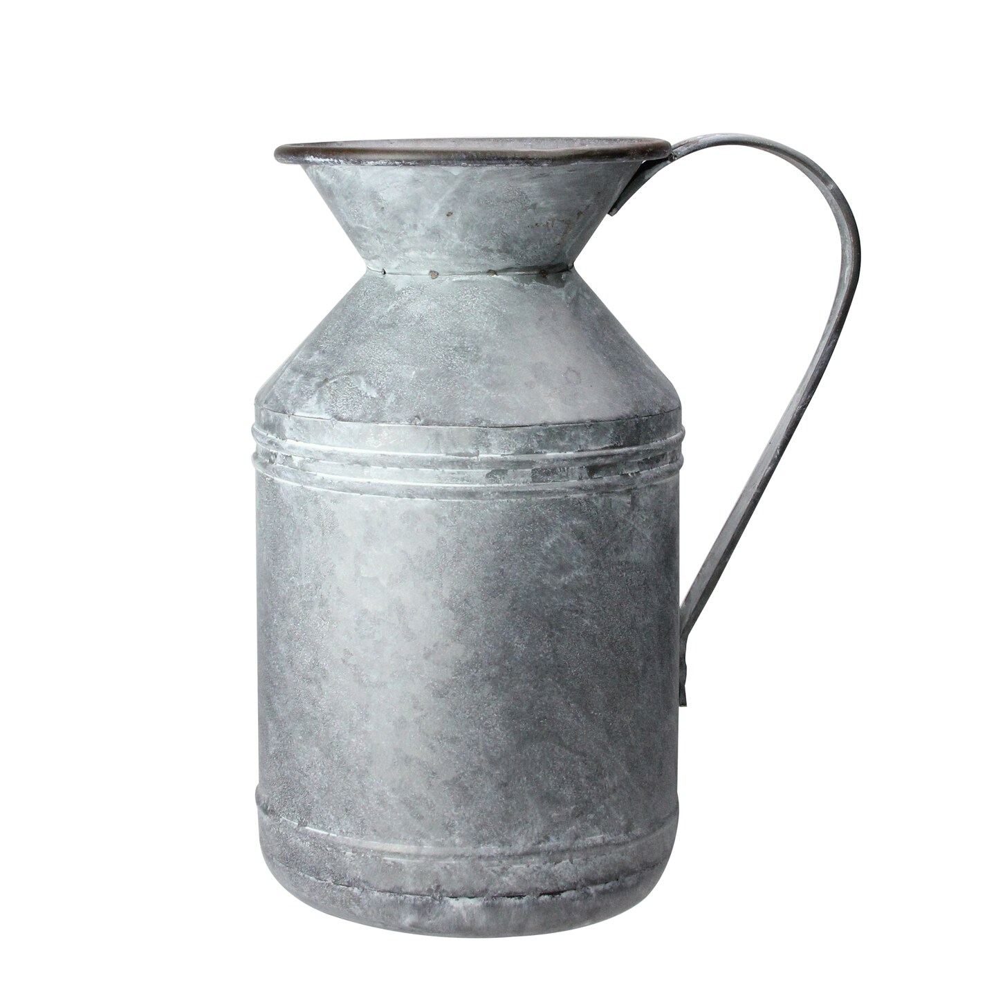 Raz 13&#x22; Rustic Galvanized Decorative Metal Pitcher Vase