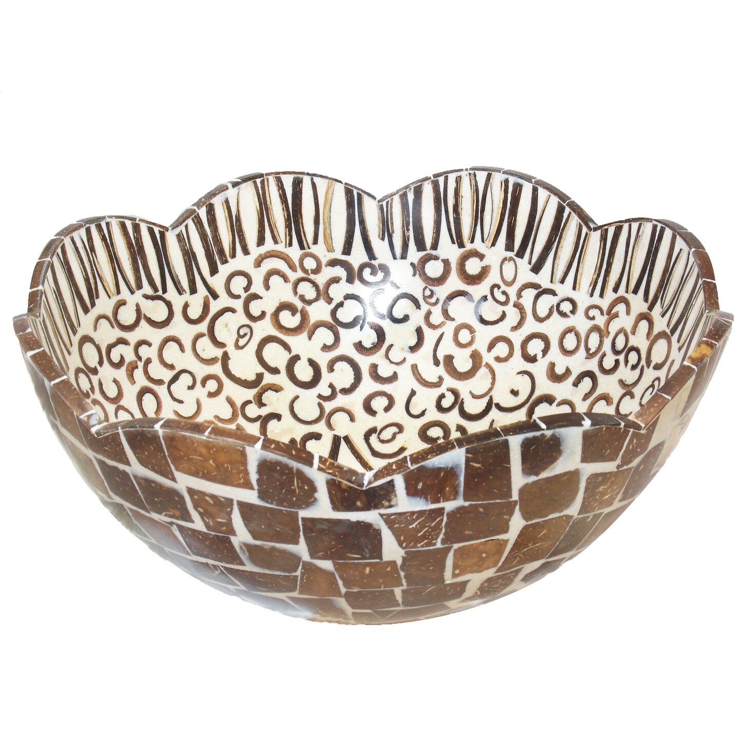 Stoneage Arts Inc 12" Brown and White Cinnamon Flower Shaped and