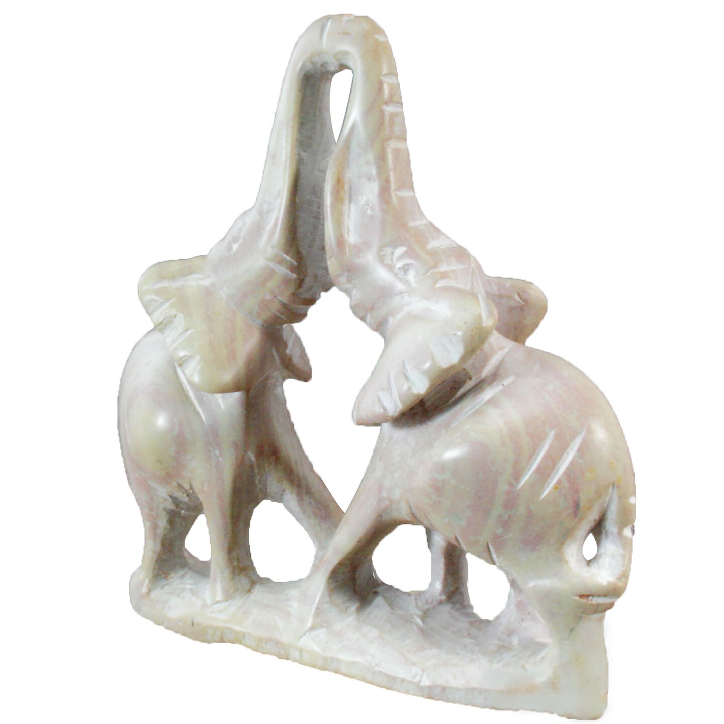 Stoneage Arts Inc 6&#x22; White Kissing Elephant Statue