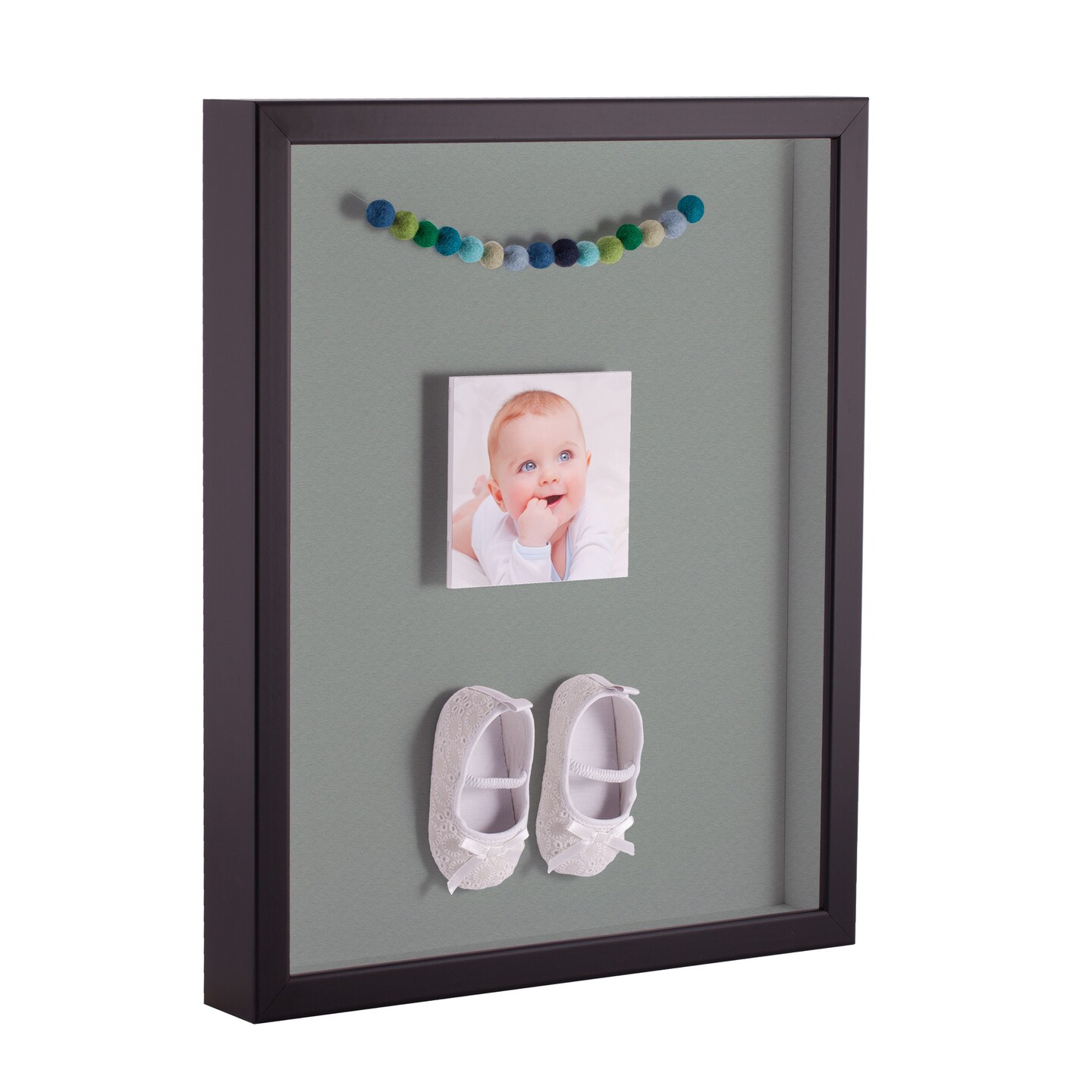 ArtToFrames 20x24 Inch Shadow Box Picture Frame, with a Satin Black Tall 1.00&#x22; Wide Shadowbox frame and Super White Mat Backing (4654)