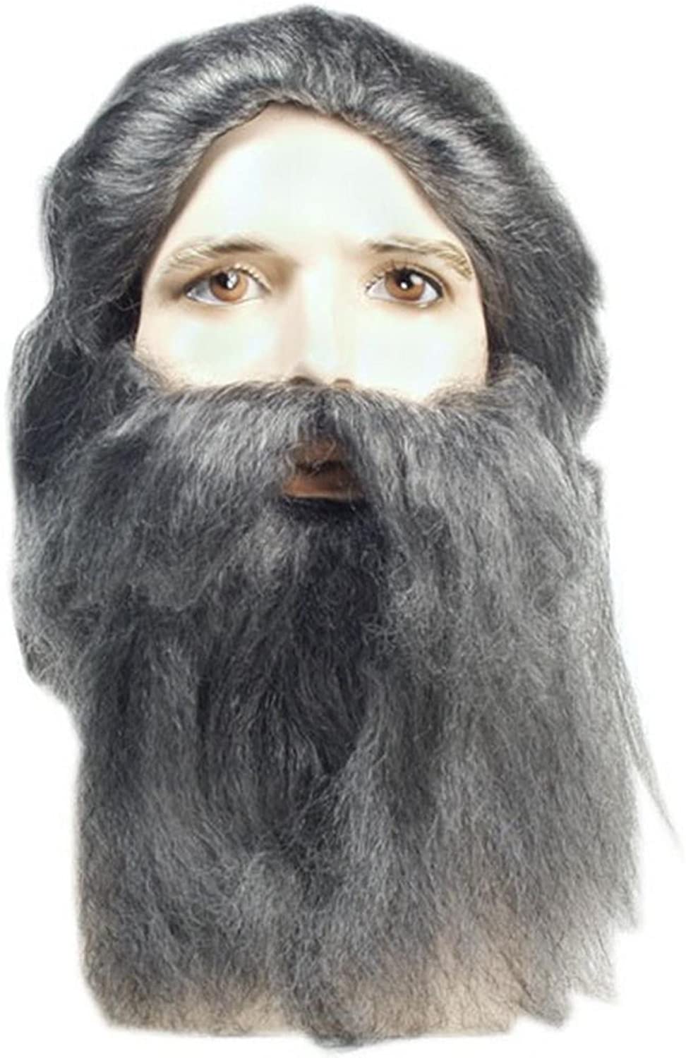 The Costume Center Gray Coal Miner Men Adult Halloween Beard and Mustache Costume Accessory - One Size
