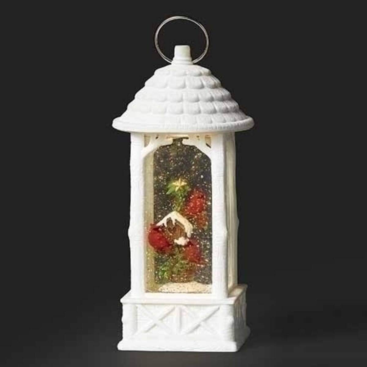 Roman 10.75" LED Lighted Cardinals in House Christmas Snow Globe ...