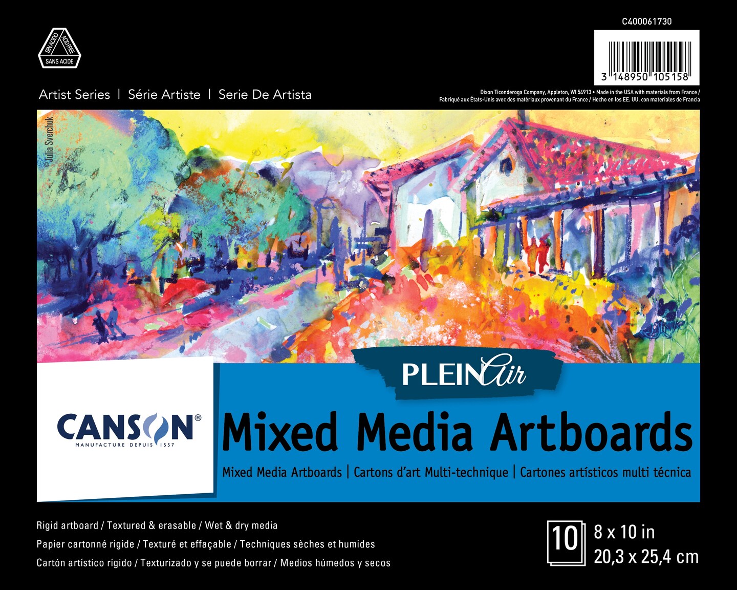 Canson Artist Series Plein Air Mixed Media Artboards 8&#x22;X10&#x22;-10 Boards