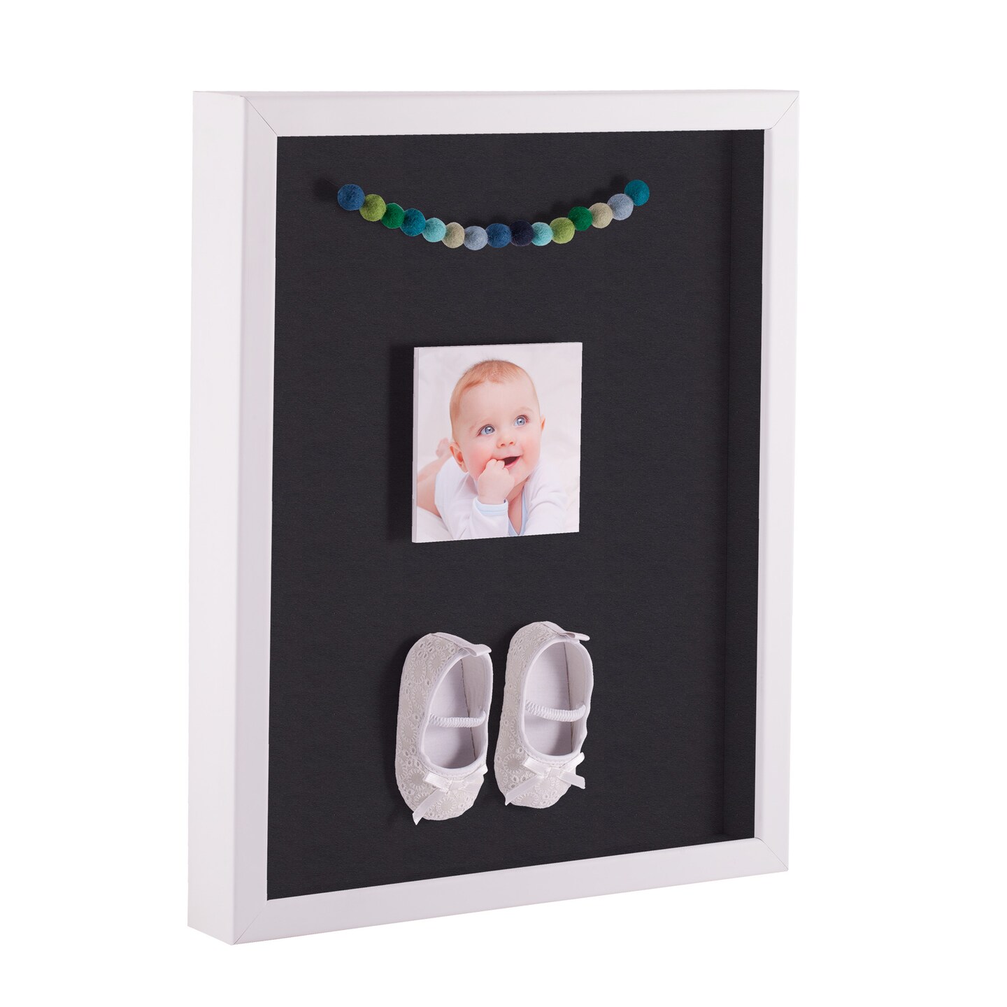 ArtToFrames 24x36 Inch Shadow Box Picture Frame, with a Satin White 1.00&#x22; Wide Shadowbox frame and Super White Mat Backing (4655)