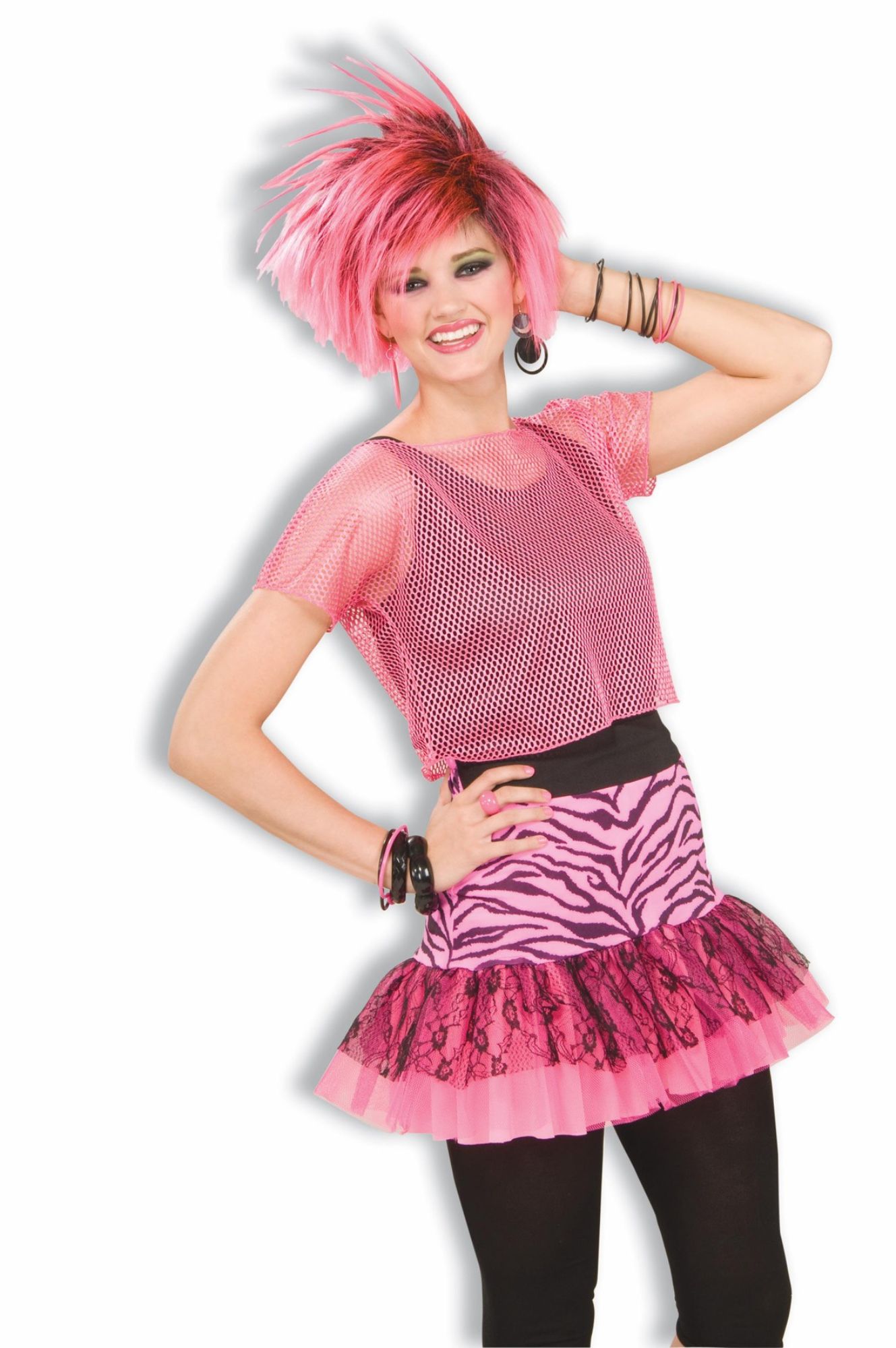 The Costume Center Pink and Black Pop Party Skirt Women Adult Halloween Costume - One Size