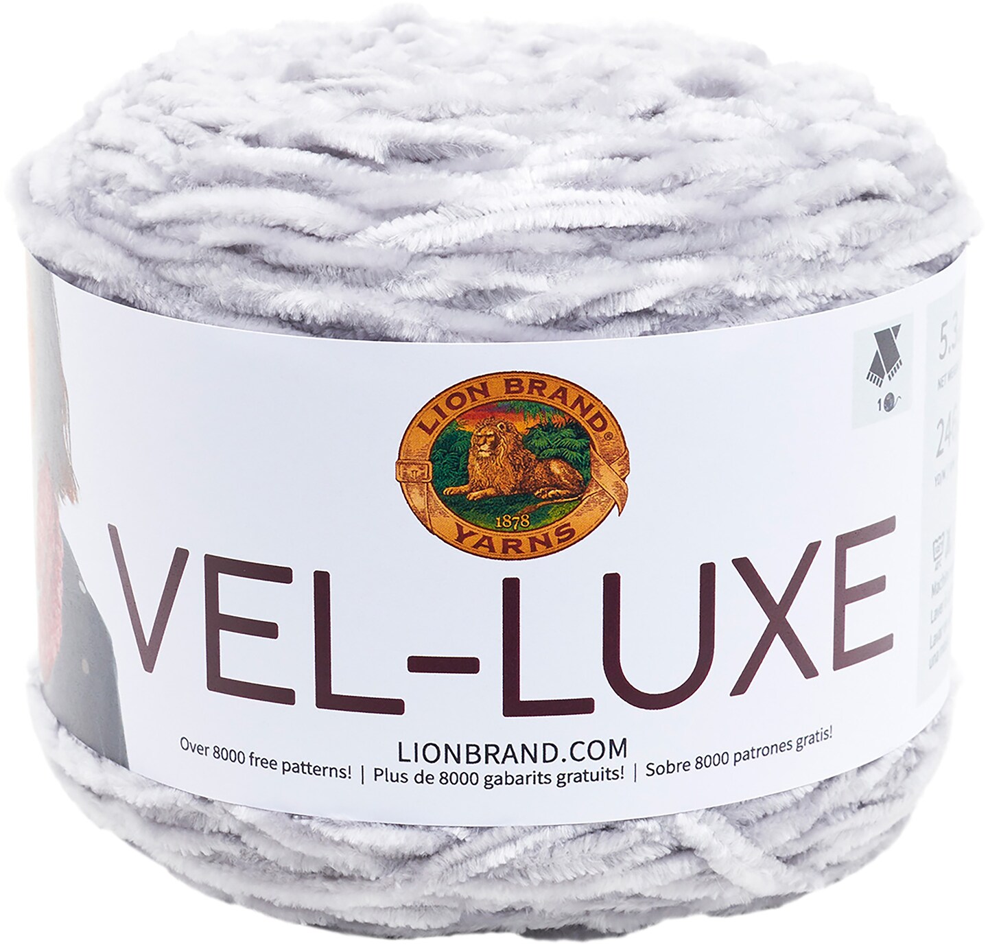 Lion Brand Vel-Luxe Yarn-Silver