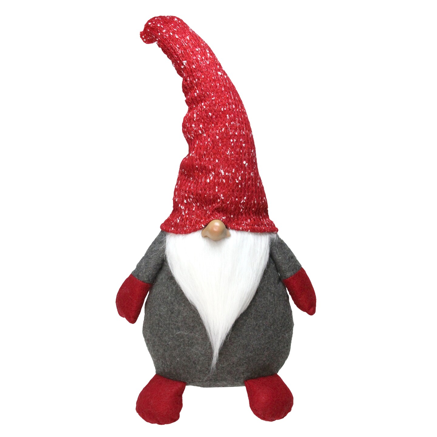 Northlight Gnome with Tall Bendable Hat Christmas Decoration - 22&#x22; - Grey and Red