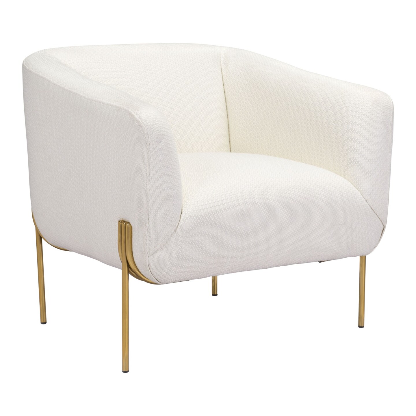 White and gold online lounge chair