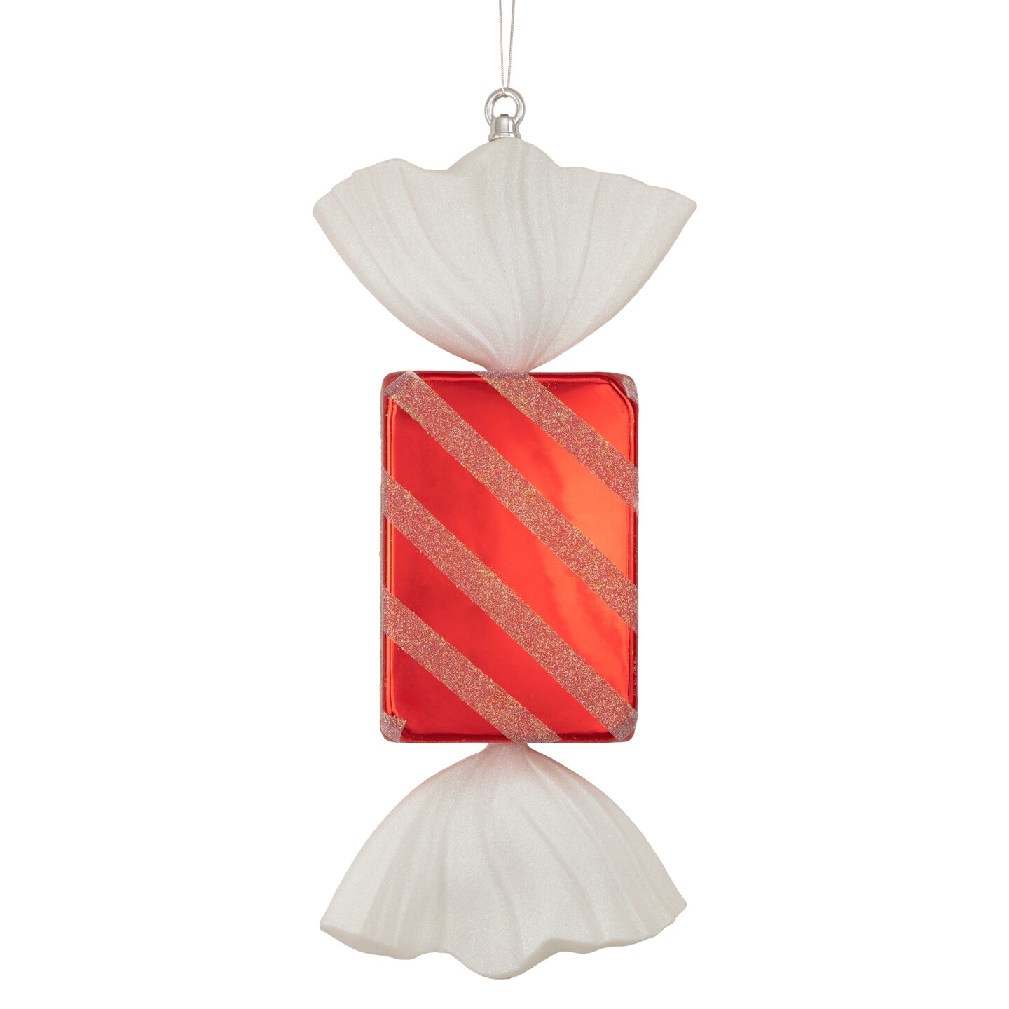 Northlight Wrapped Candy with Striped Glitter Shatterproof Commercial Christmas Ornament - 18"