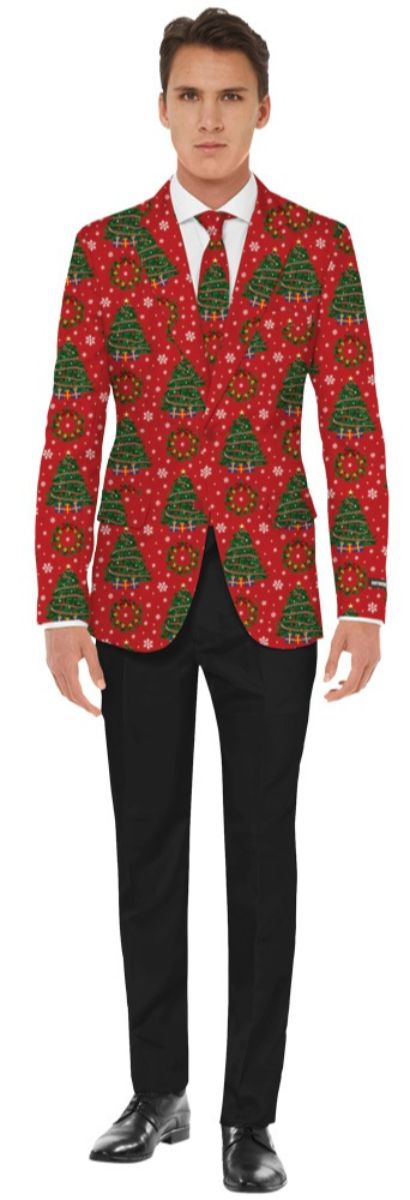 The Costume Center Red and Green Christmas Trees Unisex Adult Jacket Costume Accessory - Large