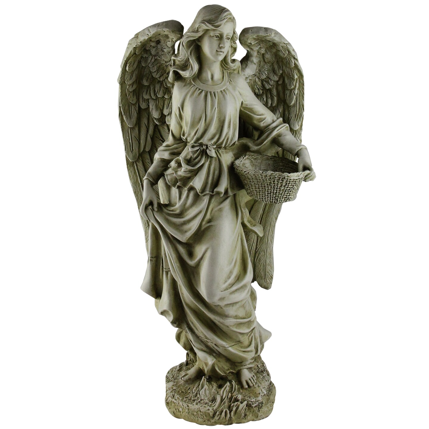 Roman Joseph&#x27;s Studio Angel with Basket Outdoor Garden Statue - 17.75&#x22;