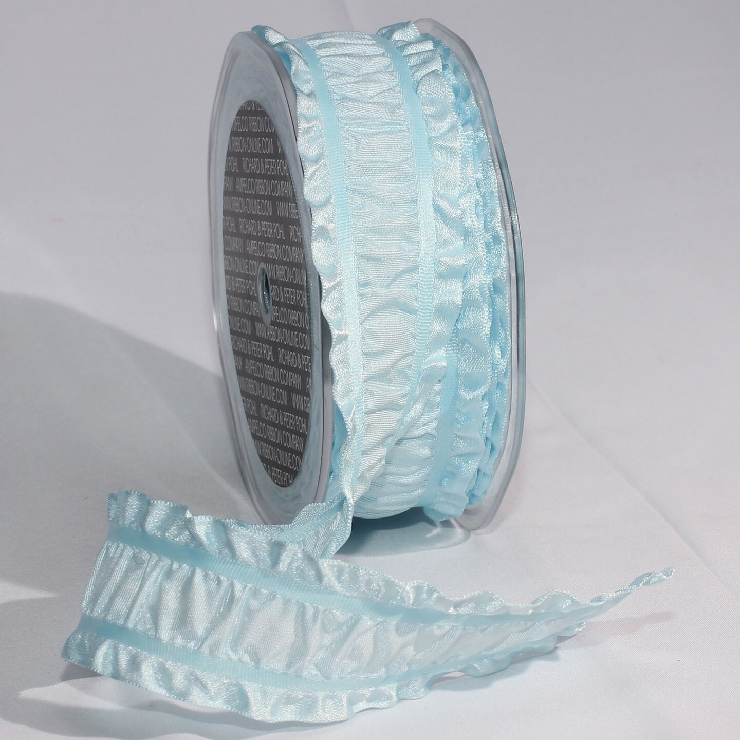 The Ribbon People Baby Blue Woven Edge Ruffles Craft Ribbon 1.5&#x22; x 30 Yards
