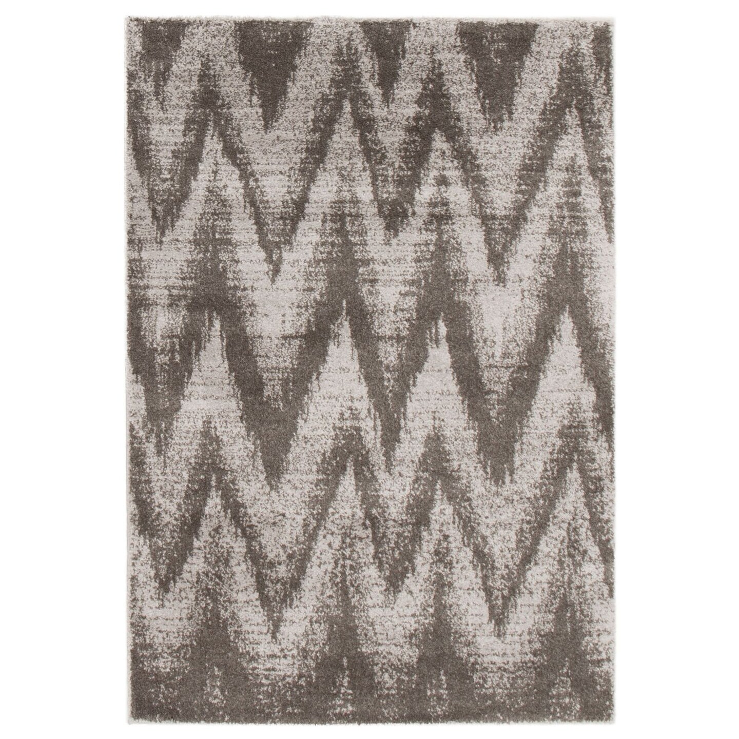 Chaudhary Living 5.25' x 7.25' Chevron Rectangular Area Throw Rug - Gray