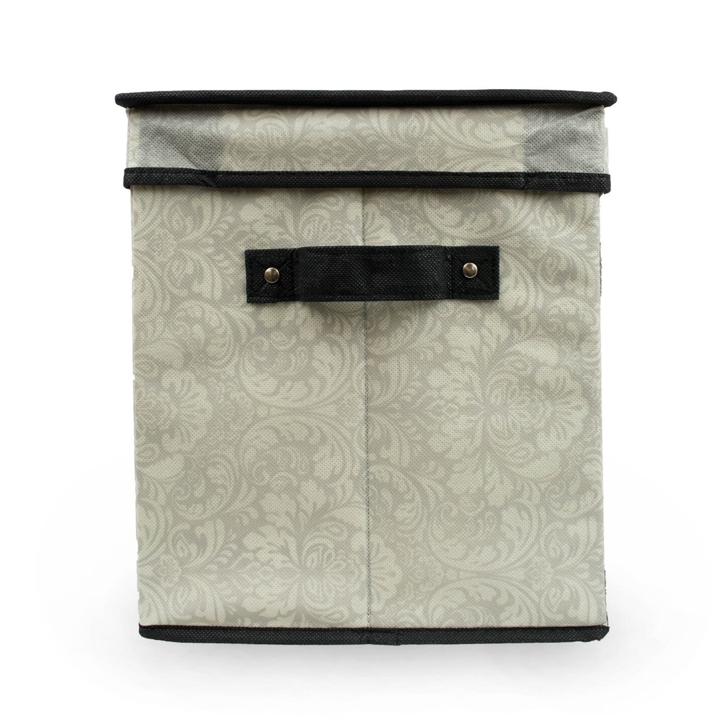 Contemporary Home Living 8&#x22; Gray and Black Dish Storage Bin
