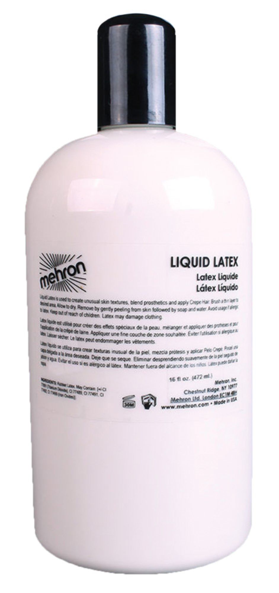 The Costume Center White and Black Liquid Latex Unisex Adult Halloween Makeup Prop 4.5 oz.