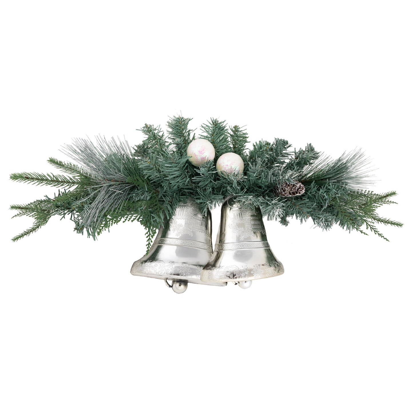 Northlight 18&#x22; Decorated Pine Artificial Christmas Swag with Silver Bells