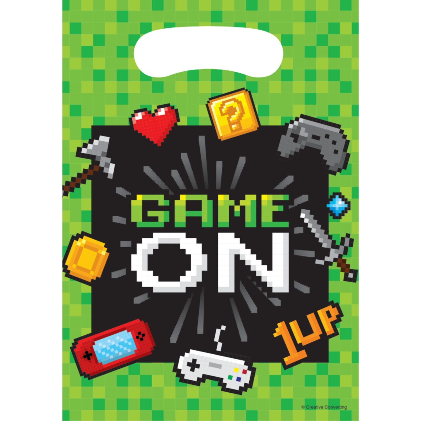 Party Central Club Pack of 96 Green and Black Video Game Themed Favor Loot Bags 8.8&#x22;