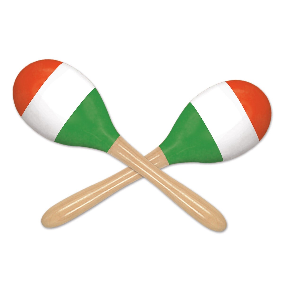 Beistle Club Pack of 12 Fun and Festive Italian Red, White and Green Maraca Party Favor Noise Makers 8&#x22;