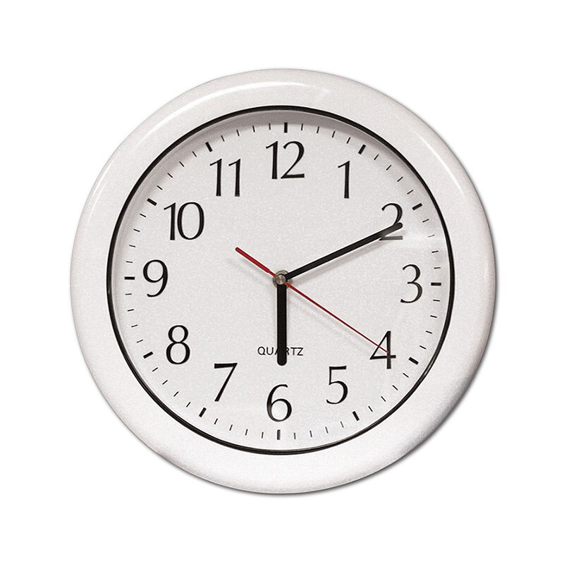 Swim Central 12&#x22; White Large Print Outdoor Clock