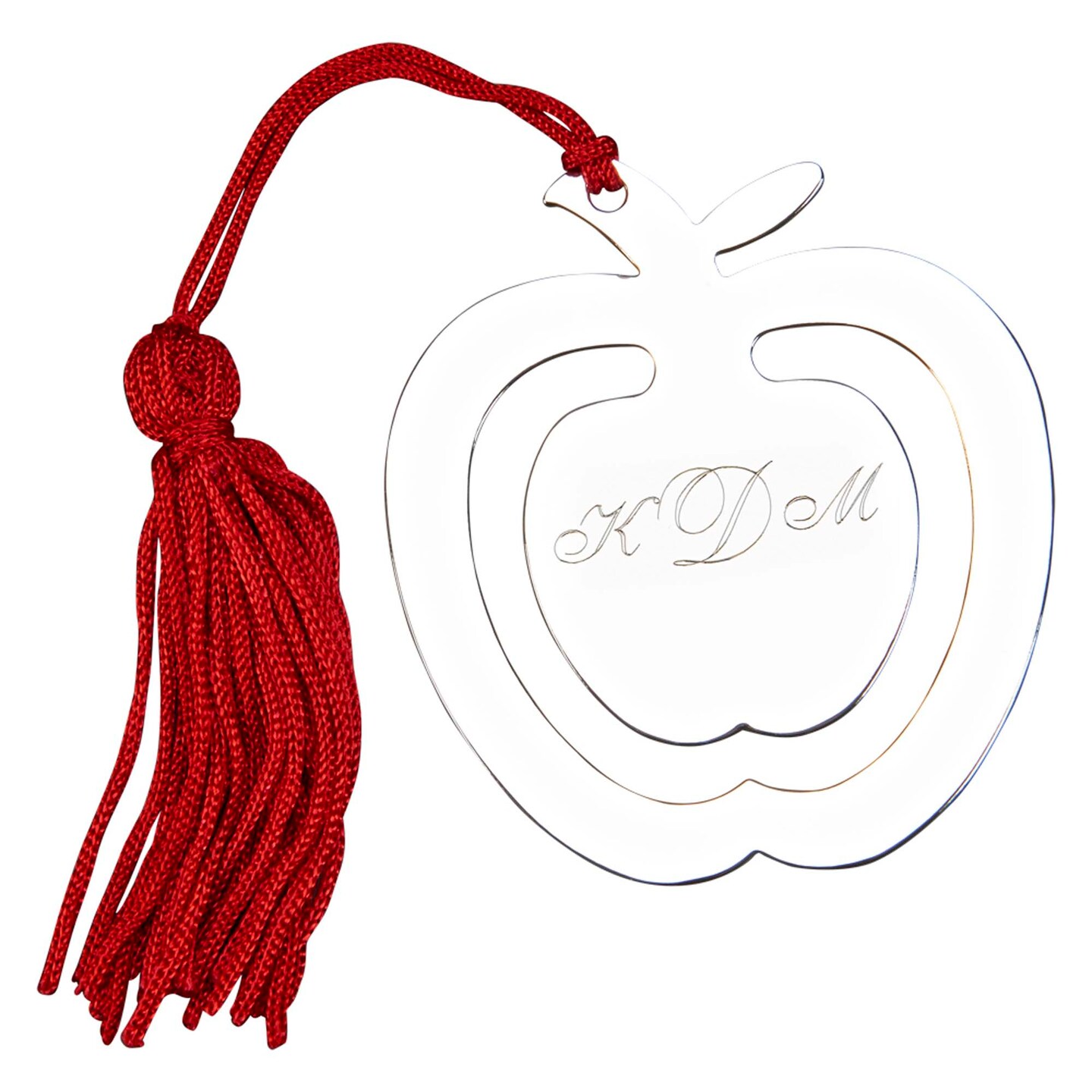 Contemporary Home Living 2.75&#x22; Apple Design Bookmark with Red Tassel