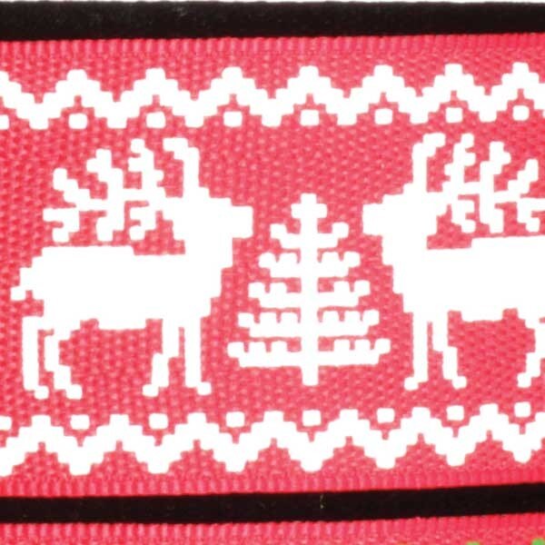 The Ribbon People Red and White Sweden Elk Wired Craft Ribbon 1.5&#x22; x 27 Yards