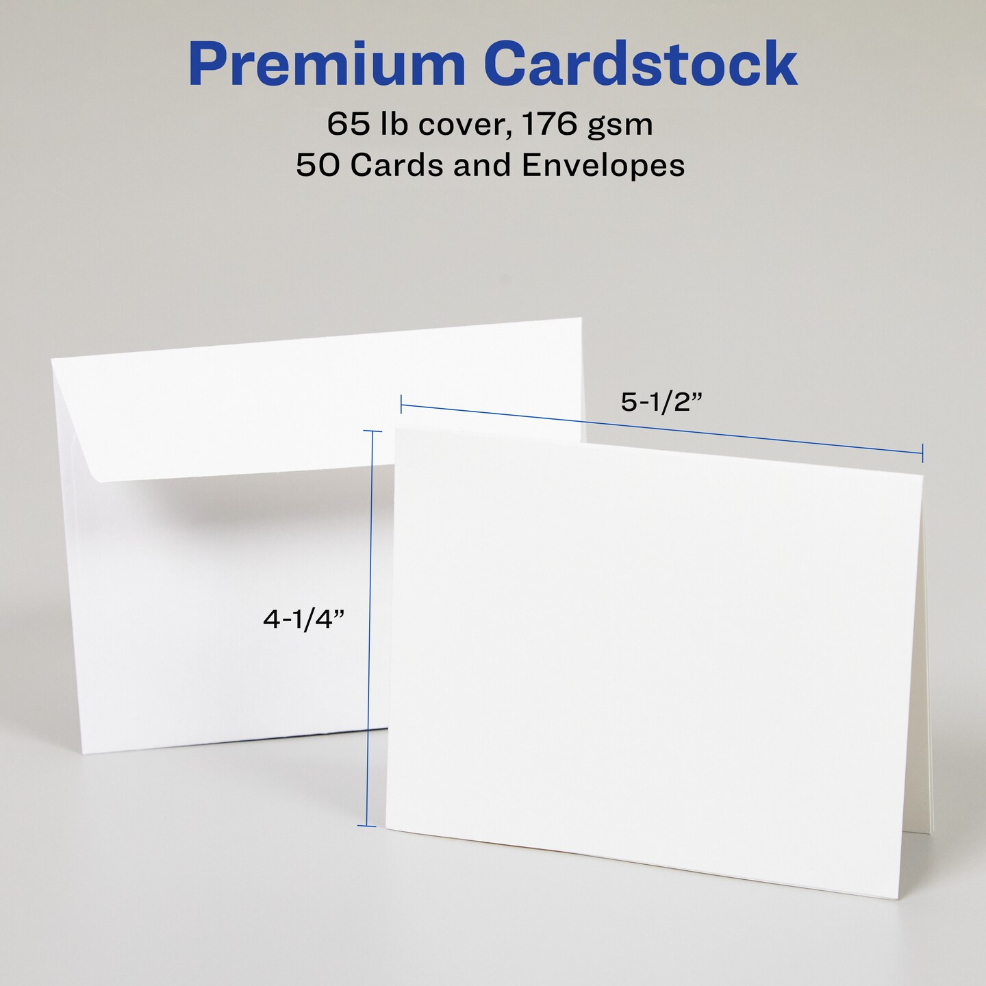 Avery Printable Note Cards with Envelopes, 4.25&#x22; x 5.5&#x22;, Textured White, 50 Blank Note Cards for Inkjet Printers (3379)