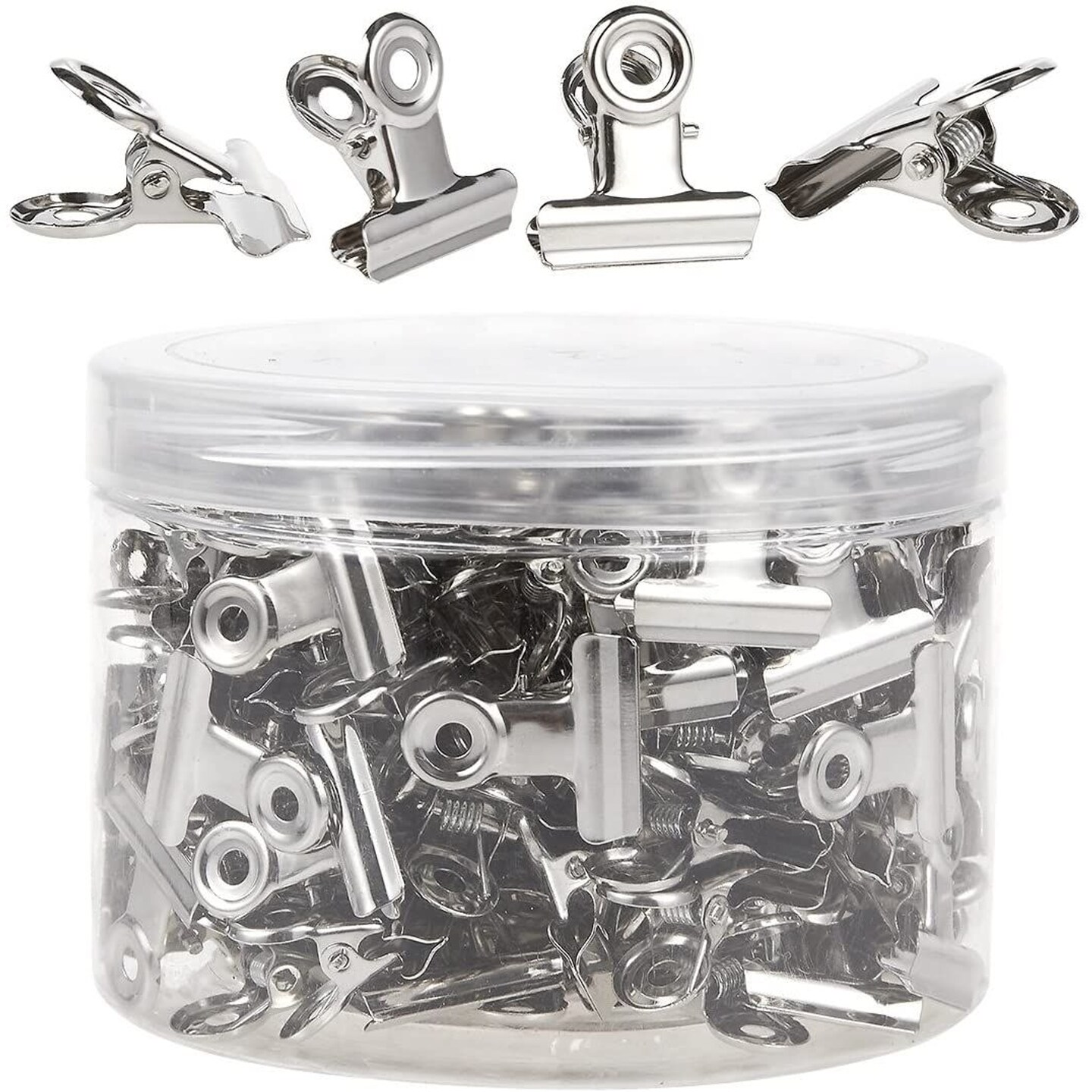 Stainless Steel Bulldog Clips,Mini Binder Clips (150-Pack)