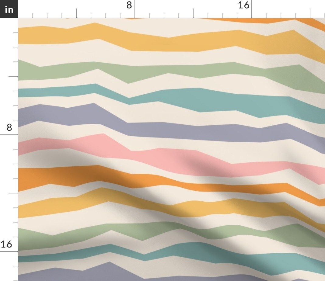 Rainbow Stripes Large Scale Colorful Fun Playful Bright Retro Custom Printed Fabric by Spoonflower Various Fabrics by the Yard or Fat Quarter