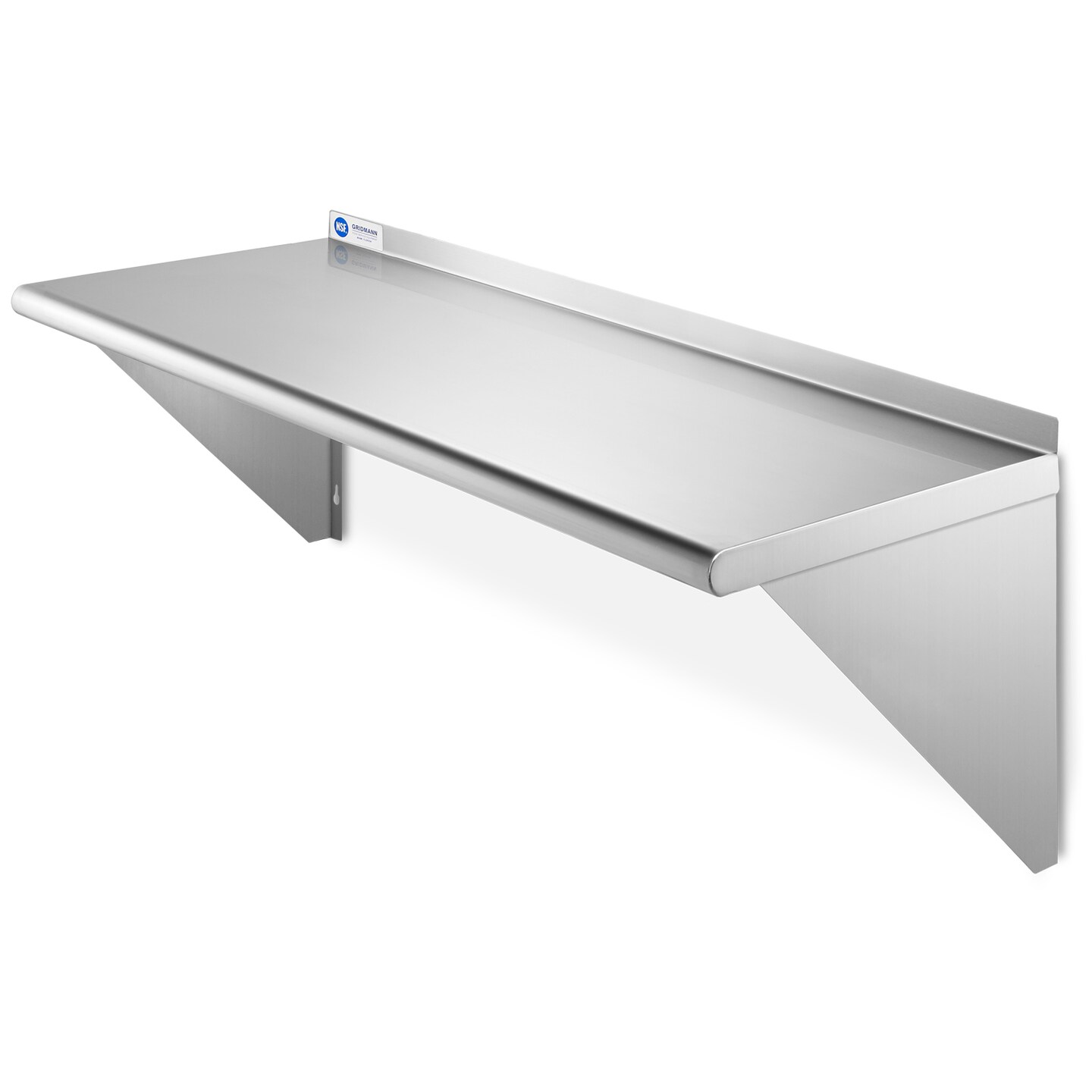GRIDMANN NSF 16 Gauge Stainless Steel Kitchen Wall Mount Shelf Commercial Restaurant Bar w/ Backsplash