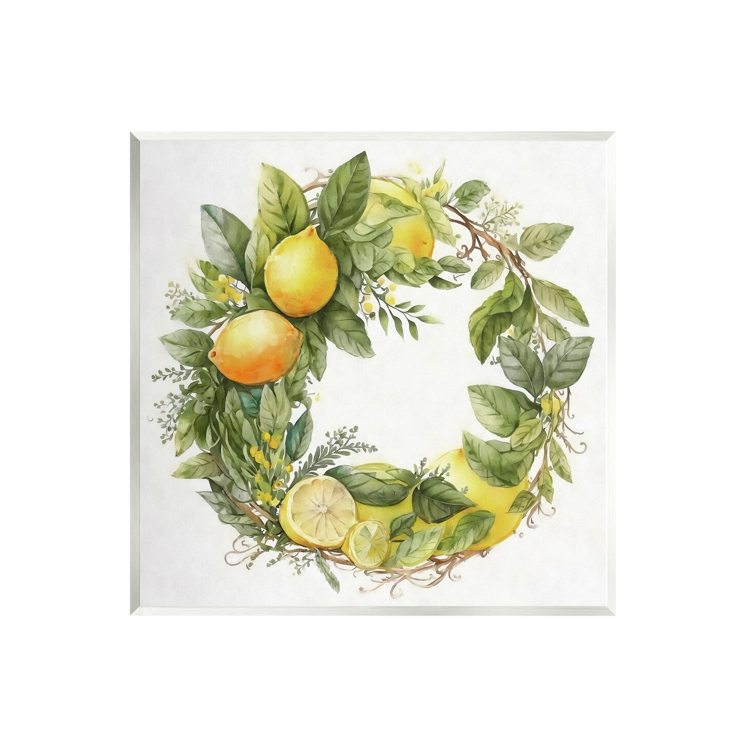Stupell Industries Citrus Lemons Greenery Wreath Wall Plaque Art