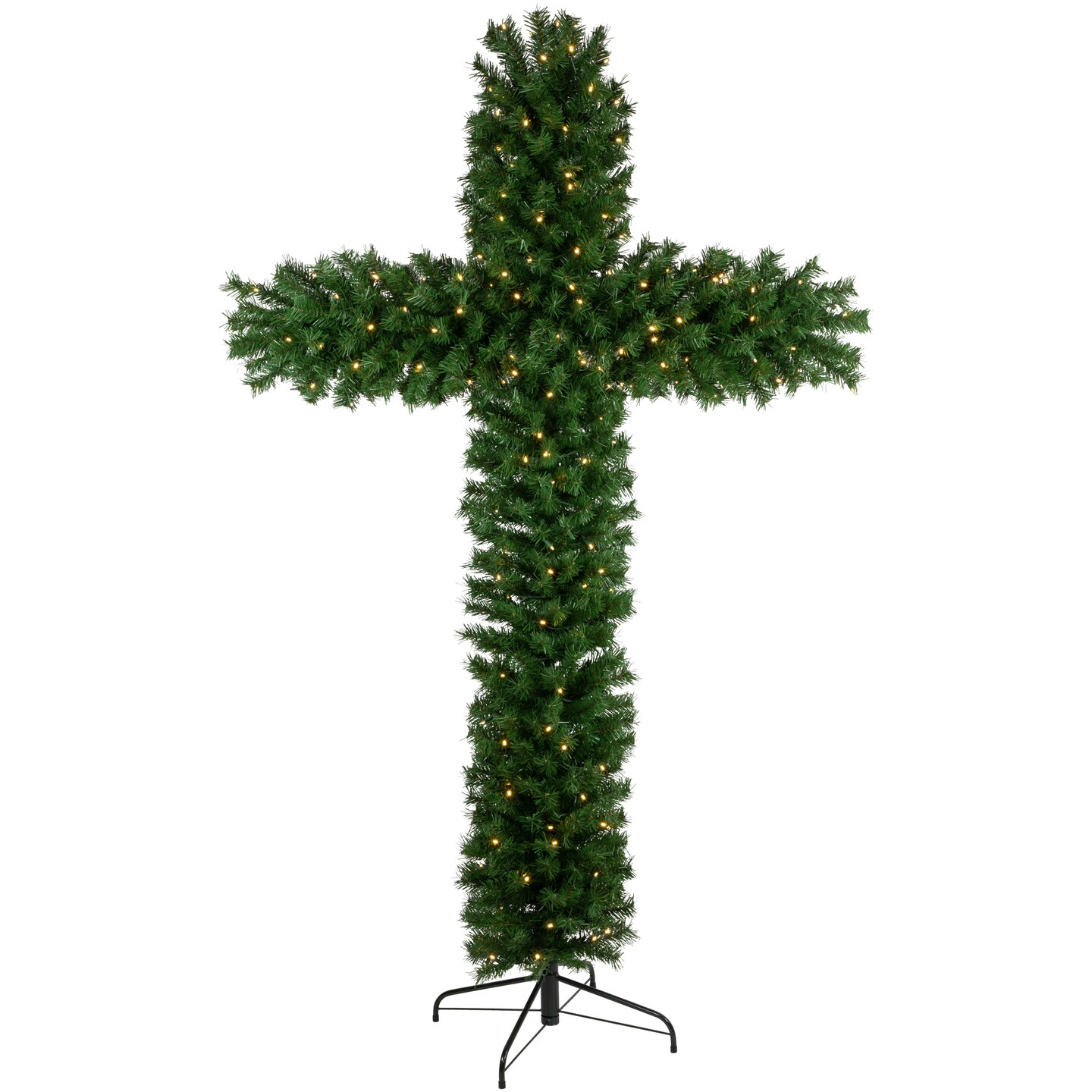 Northlight 7' Pre-Lit Artificial Pine Christmas Cross - Warm White LED Lights