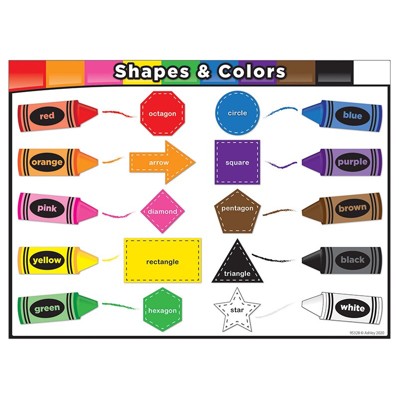Smart Poly&#xAE; PosterMat Pals&#x2122; Space Savers, 13&#x22; x 9-1/2&#x22;, Shapes in Color